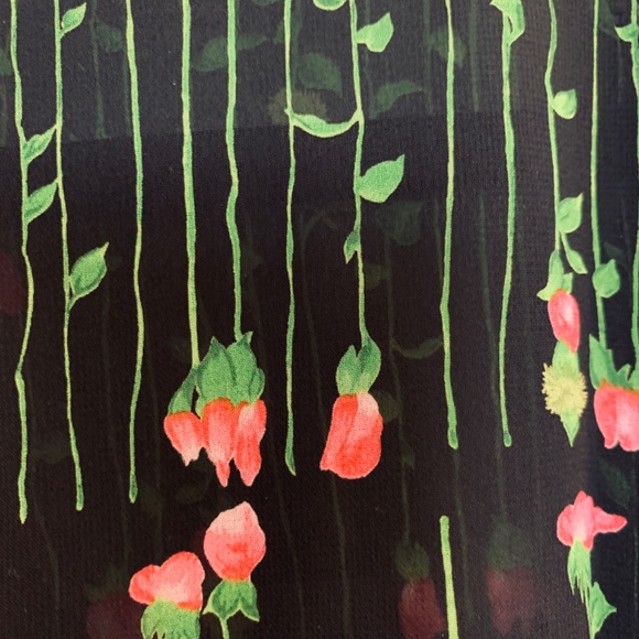 Josie Natori Two Piece Set Sheer Robe & Pant Small Floral Vintage Fairy Whimsy - Picture 3 of 12